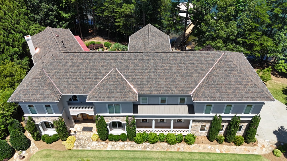 New Roof Replacement from Wind / Hail damage with Certainteed Designer Belmont Shenandoah Shingles with Copper Valleys in Mooresville, NC